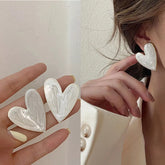 Big Heart Stud Girl Love Drop Glaze Aesthetic Daily Life Minimalist Piercing Earring